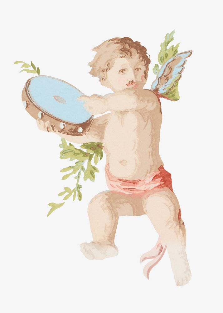 Vintage cherub illustration. Remixed by rawpixel. 