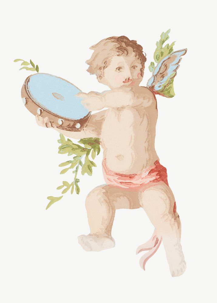 Vintage cherub psd. Remixed by rawpixel. 