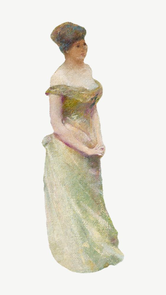 Victorian woman, vintage illustration psd by Thomas Wilmer Dewing. Remixed by rawpixel.