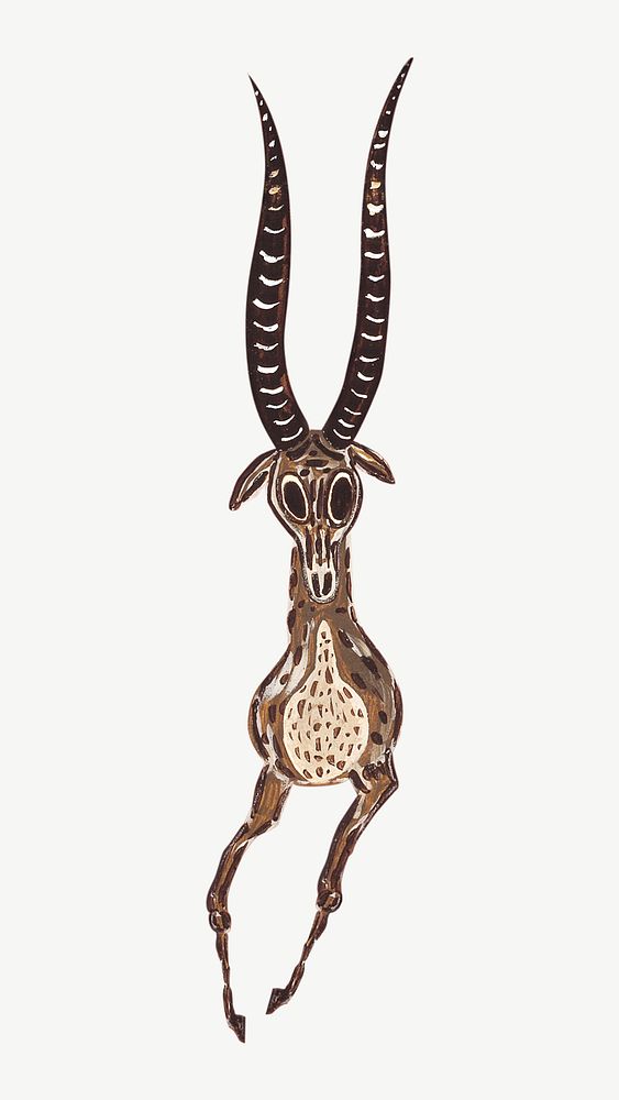 Gazelles, vintage animal illustration psd by Gustaf Munch-Petersen. Remixed by rawpixel.