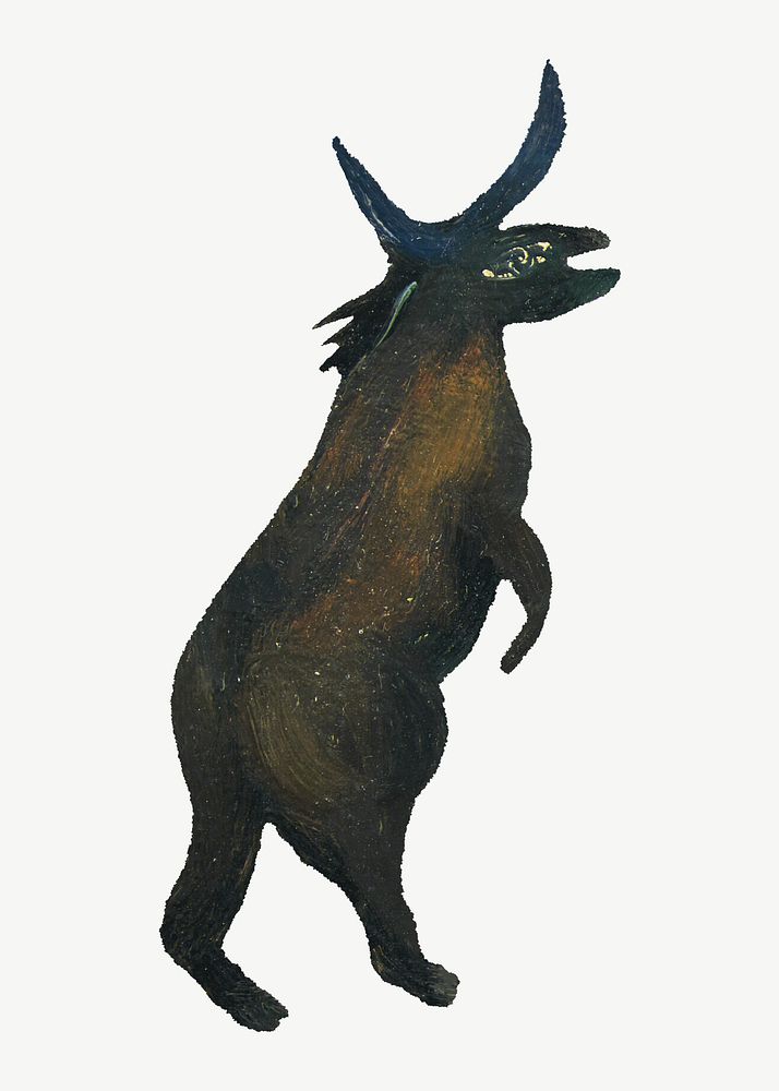 Vintage buffalo bull, animal illustration psd. Remixed by rawpixel.
