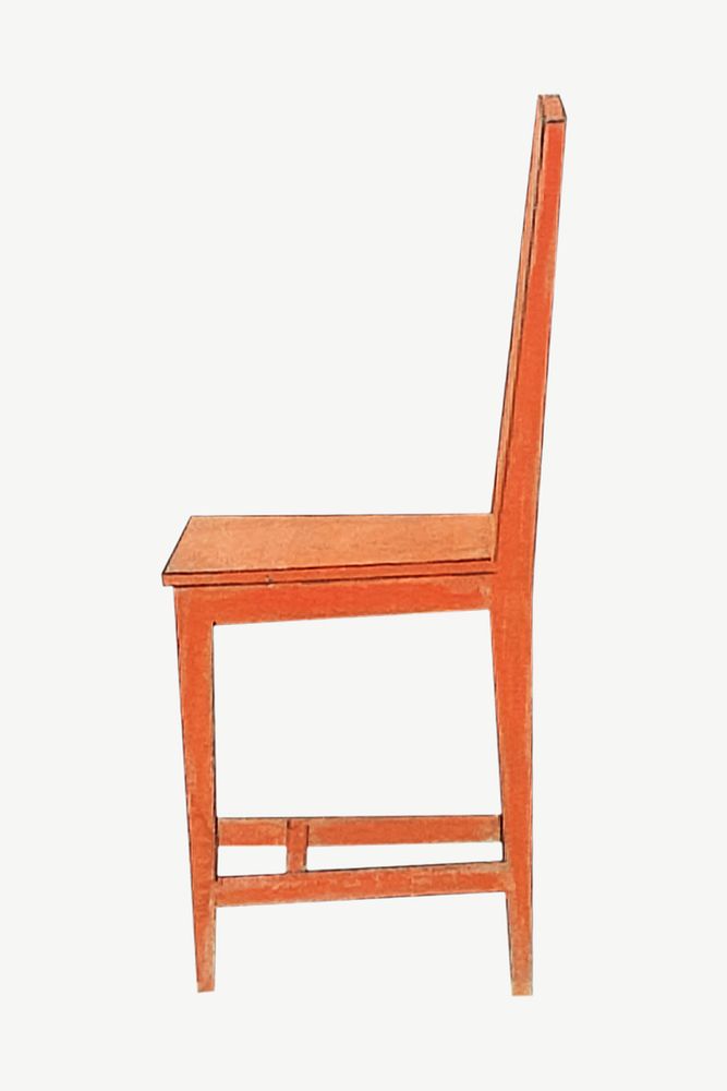 Orange wooden chair, furniture illustration psd. Remixed by rawpixel.