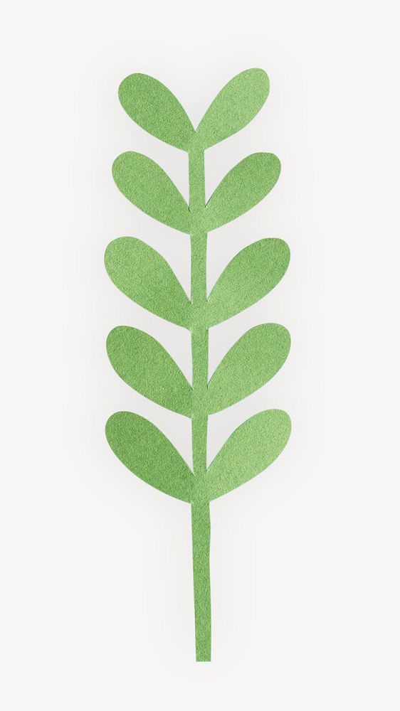 Simple green plant illustration, collage element graphic psd