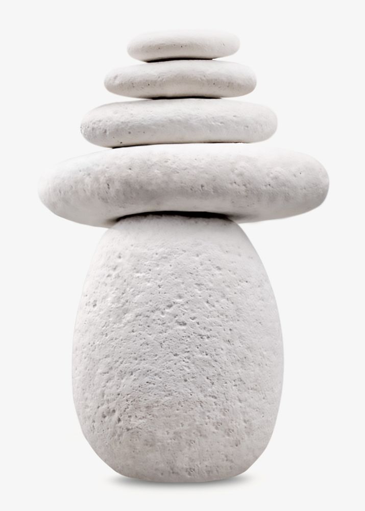Zen balanced stones, isolated image