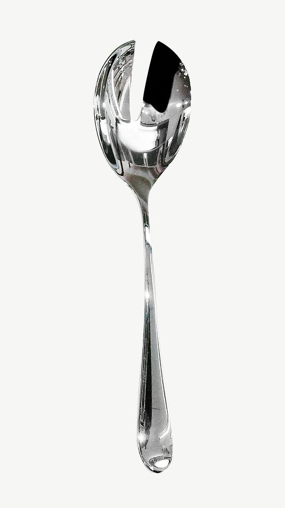 Metal salad spoon isolated object psd