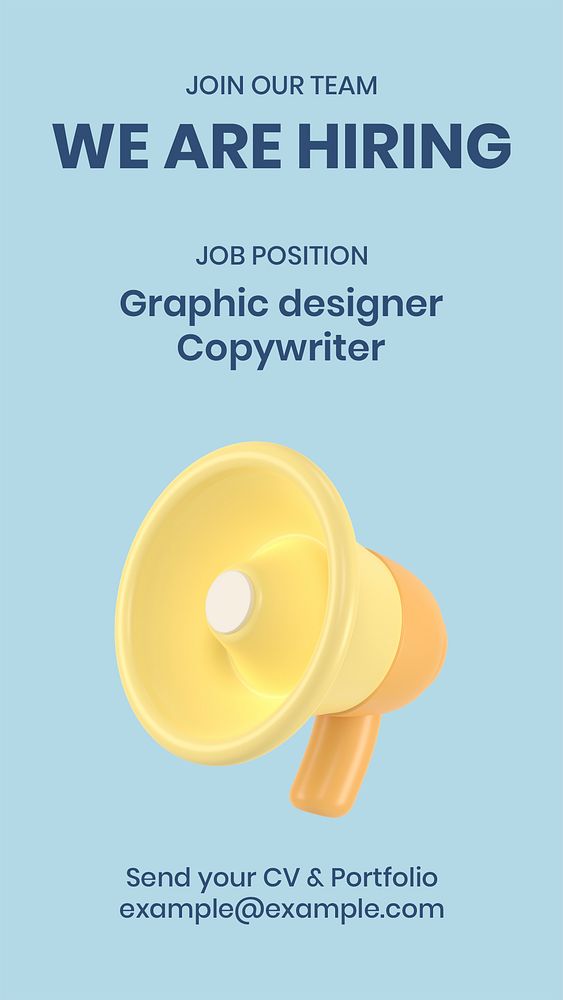 Job recruitment Instagram story template psd