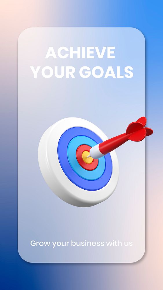 Goals Instagram story template, 3D business design psd