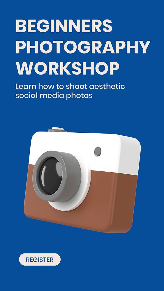 Photography workshop Instagram story template psd