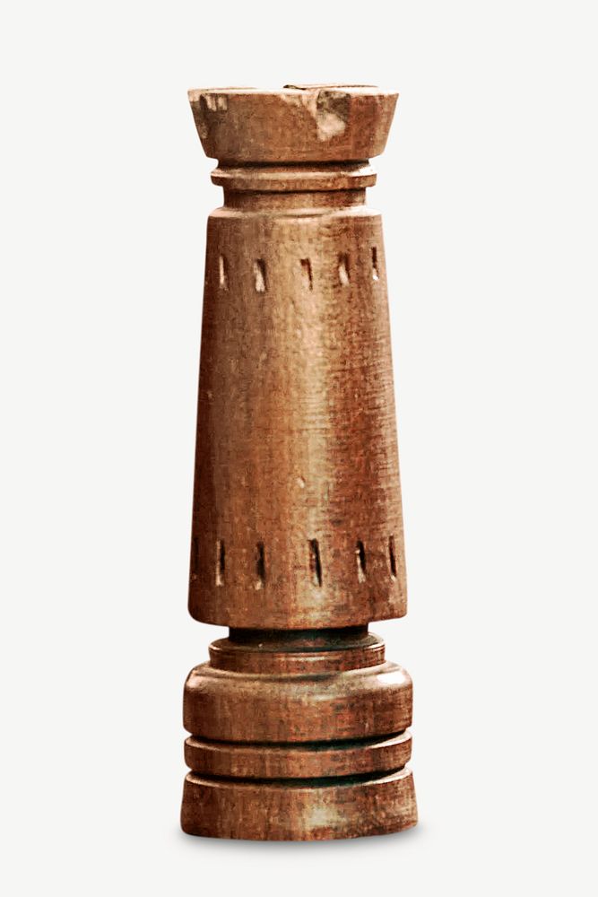 Wooden chess piece board game psd