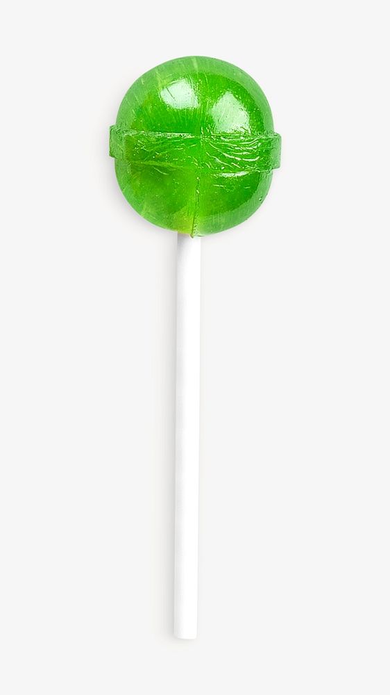 Green lollipop, isolated image