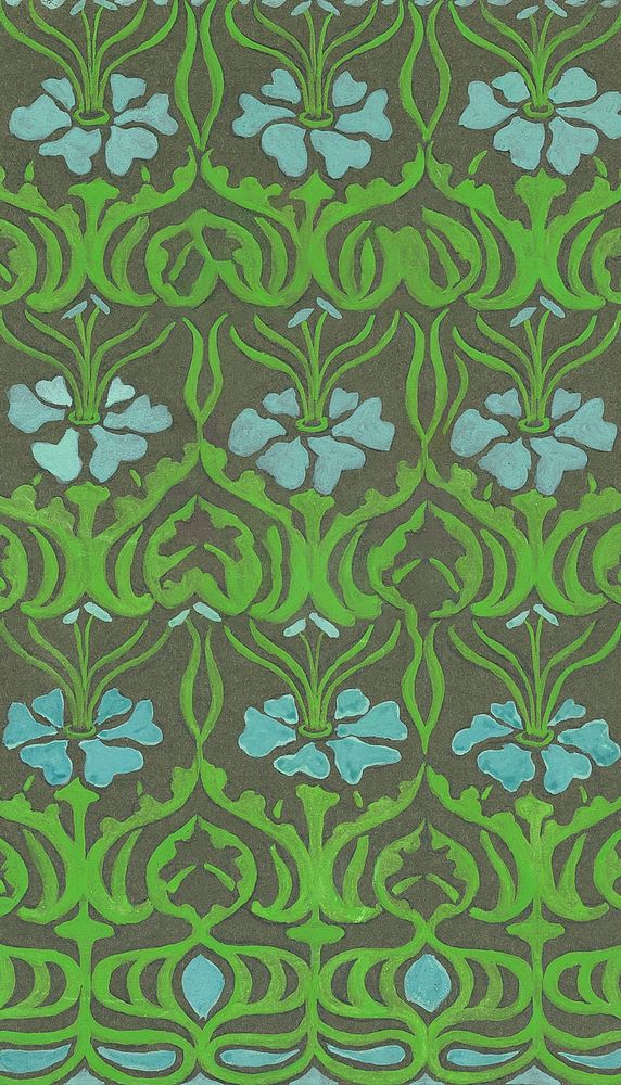 Floral pattern, green iPhone wallpaper. Remixed by rawpixel.
