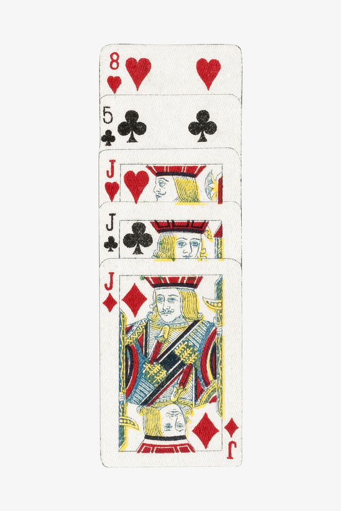 Jack poker cards, three of a kind isolated design. Remixed by rawpixel.