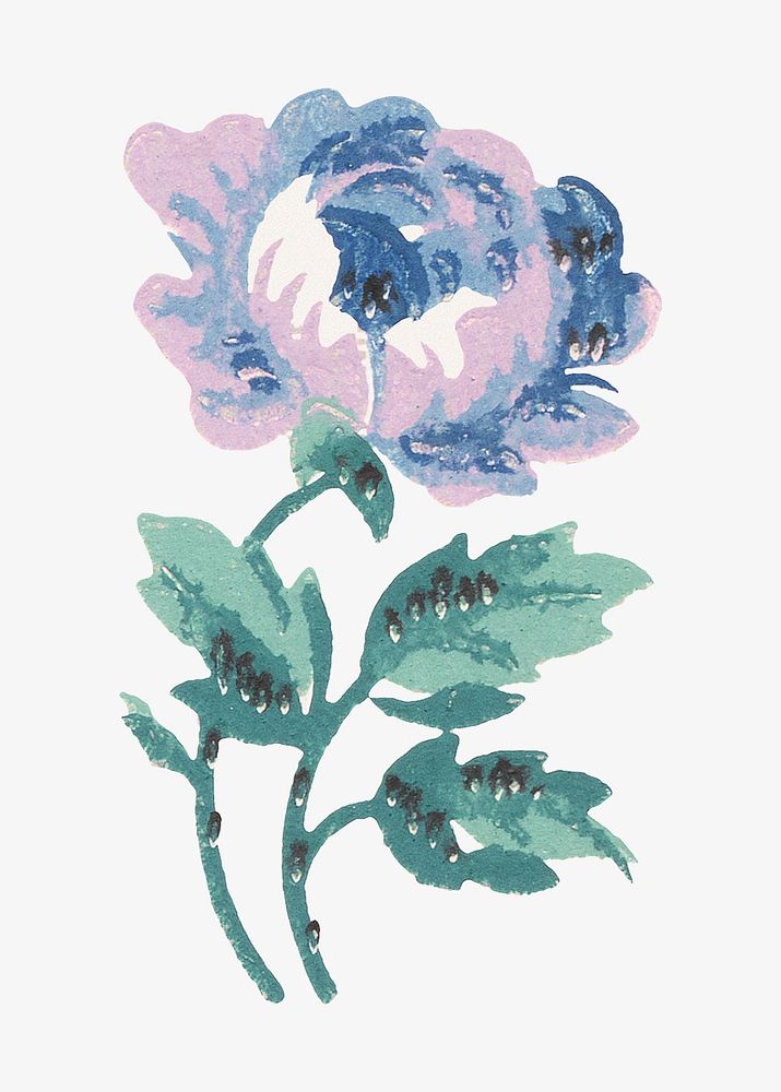Vintage purple flower illustration isolated design. Remixed by rawpixel.