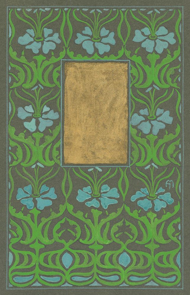 Design for a Book Cover, floral pattern. Original public domain image from Smithsonian. Digitally enhanced by rawpixel.