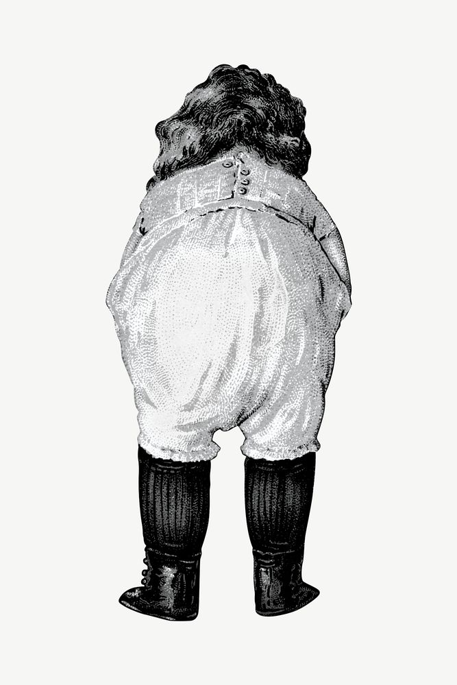 Little kid rear view, vintage illustration by James Pyle psd.  Remixed by rawpixel. 
