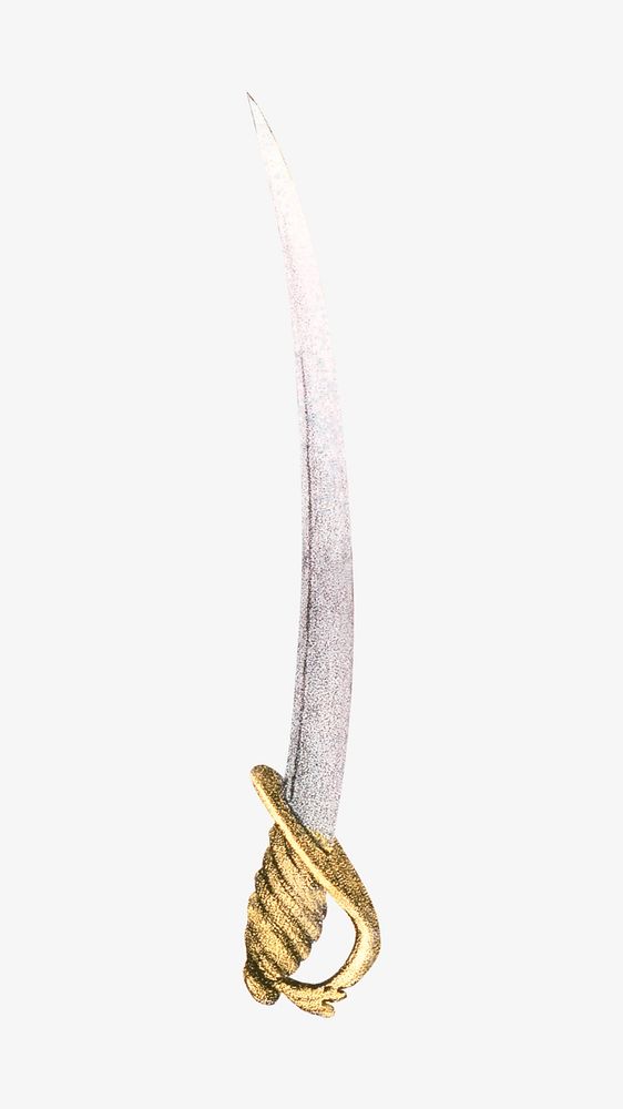 Sword, vintage weapon illustration.  Remixed by rawpixel. 