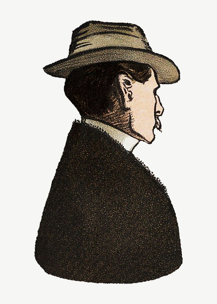 Victorian man, rear view illustration by J. M. Barrie psd.  Remixed by rawpixel. 