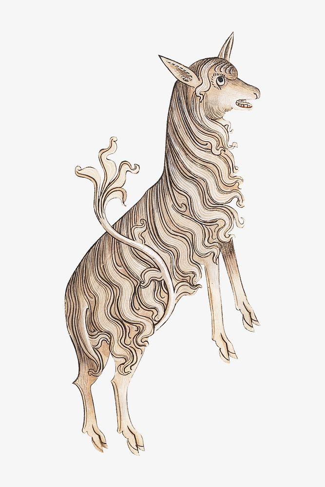 Sheep, vintage mythical creature illustration.  Remixed by rawpixel. 