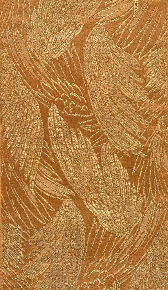 Ribbon samples (1919) bird wings pattern in gold. Original public domain image from The Smithsonian Institution. Digitally…