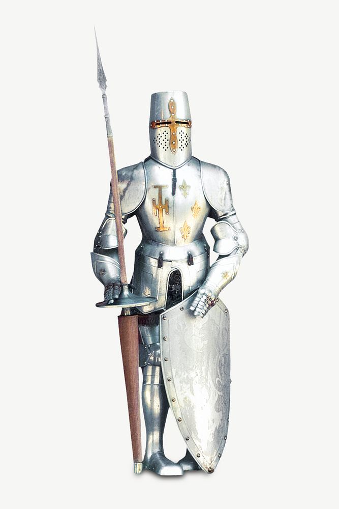 Knight armor isolated object psd