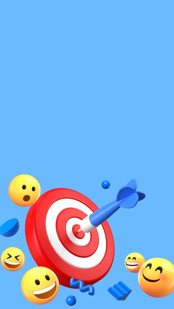 Business target phone wallpaper, 3D emoticons background
