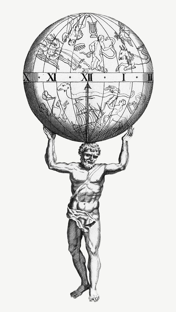 Vintage globe clock illustration psd. Remixed by rawpixel.