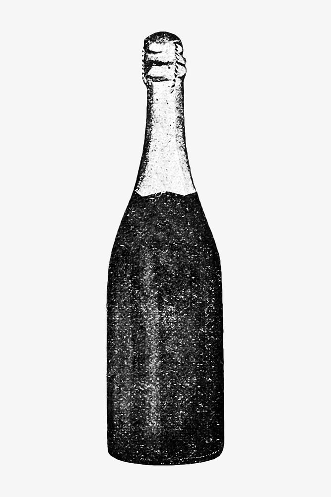 Champagne bottle  vintage illustration. Remixed by rawpixel. 