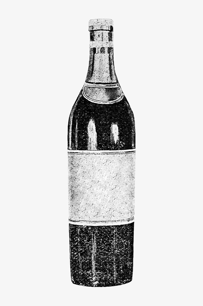 Wine bottle  vintage illustration. Remixed by rawpixel. 