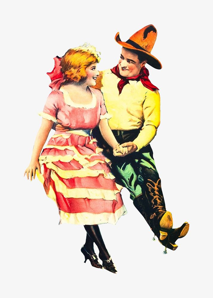 Vintage couple chromolithograph art. Remixed by rawpixel. 