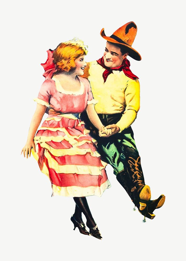 Vintage couple chromolithograph art psd. Remixed by rawpixel. 