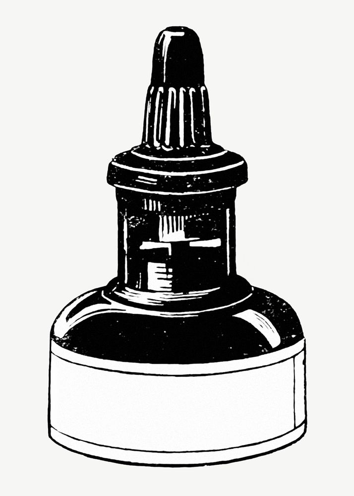 Vintage ink bottle illustration psd. Remixed by rawpixel. 