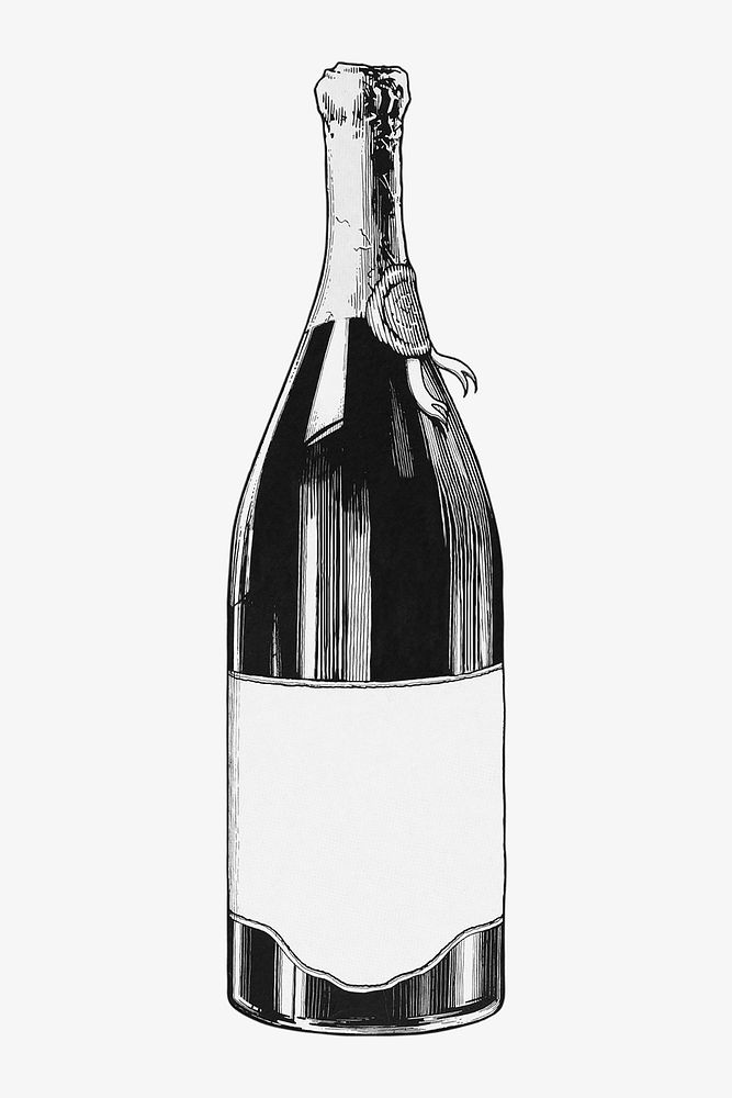 Vintage wine bottle chromolithograph art. Remixed by rawpixel. 