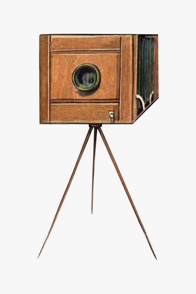Vintage film camera chromolithograph art. Remixed by rawpixel. 