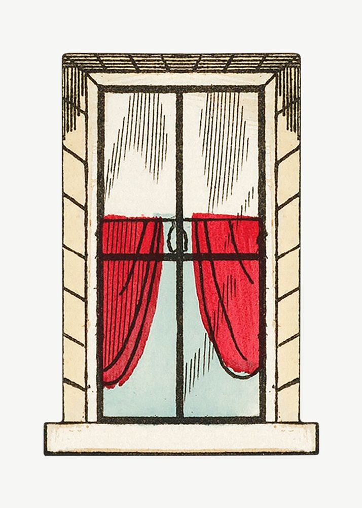 Vintage window chromolithograph art psd. Remixed by rawpixel. 