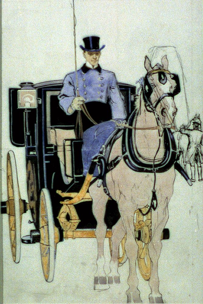 Driver with horse and carriage (between 1884 and 1925) by Edward Penfield