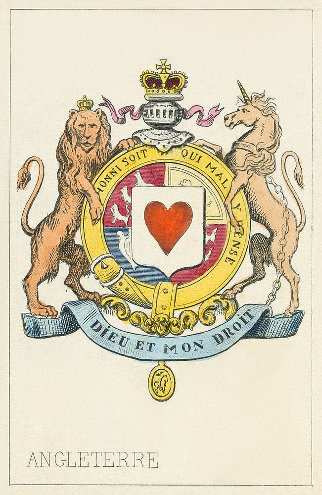 England, Ace of Hearts from Set of "Jeu Imperial-Second Empire-Napoleon III" Playing Cards, by B.P. Grimaud. Original public…