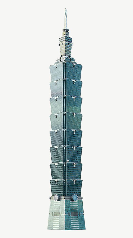 Taipei 101 observatory in Taiwan collage element psd