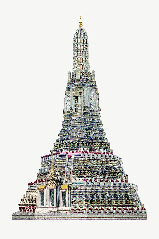 Wat Arun in Thailand collage element psd