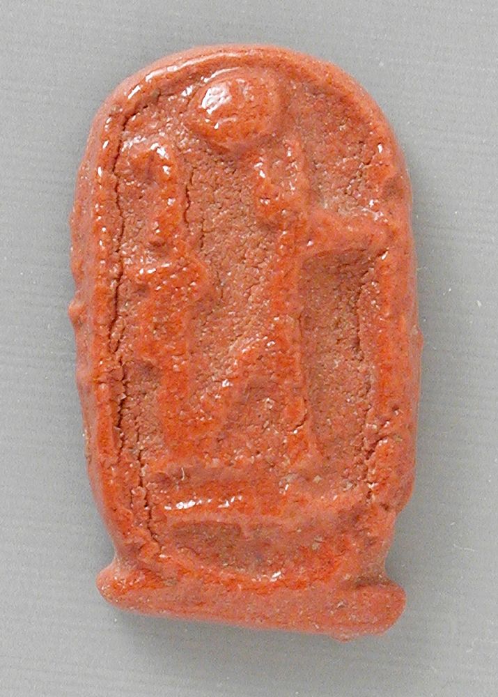 Molded red glass Plaque with name of Ramses II