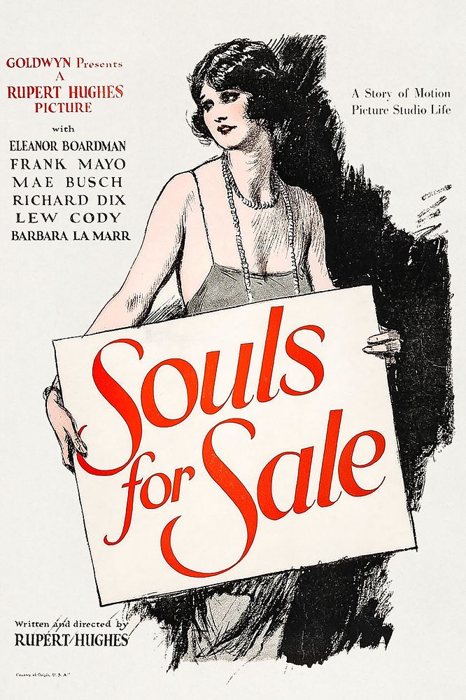 Souls for Sale poster (1923) chromolithograph by Goldwyn Pictures. Original public domain image from Wikipedia. Digitally…