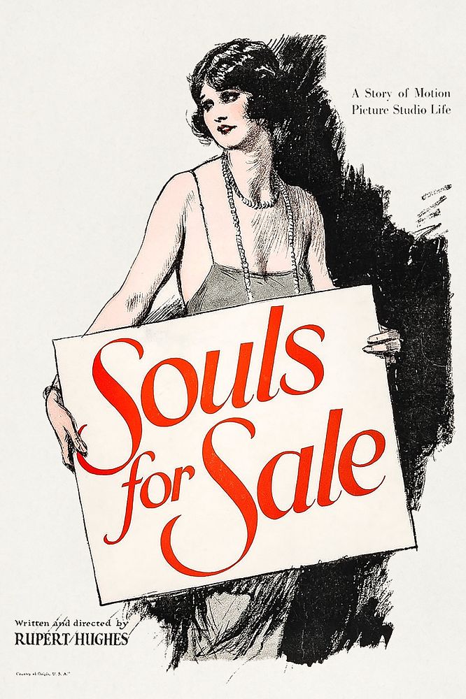 Souls for Sale poster (1923) chromolithograph by Goldwyn Pictures. Original public domain image from Wikipedia. Digitally…