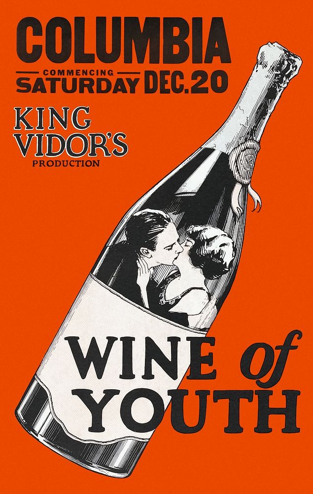 Wine of Youth film poster (1924) chromolithograph by Metro-Goldwyn-Mayer. Original public domain image from Wikipedia.…