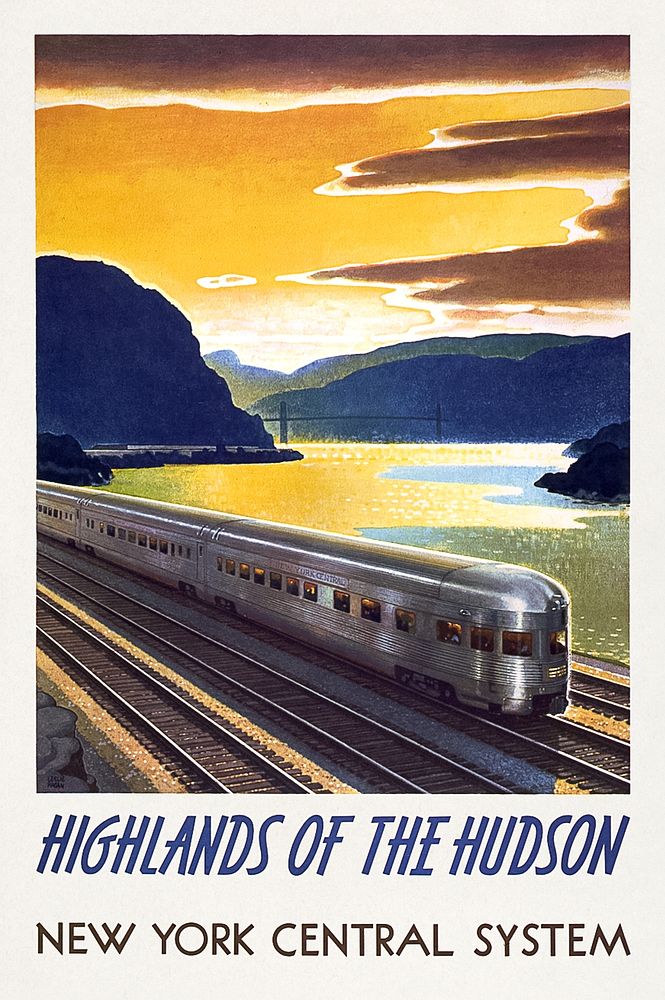 Highlands of the Hudson--New York Central System (1897) chromolithograph by Leslie Ragan. Original public domain image from…