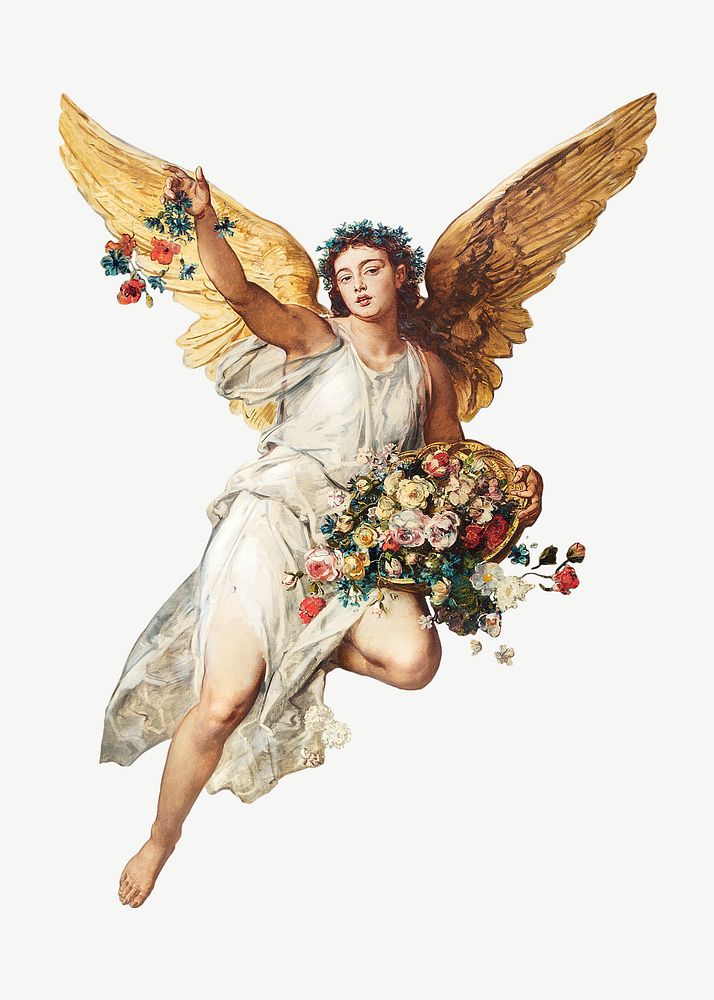 Eirene, vintage angel illustration by Ludwig Knaus psd. Remixed by rawpixel.