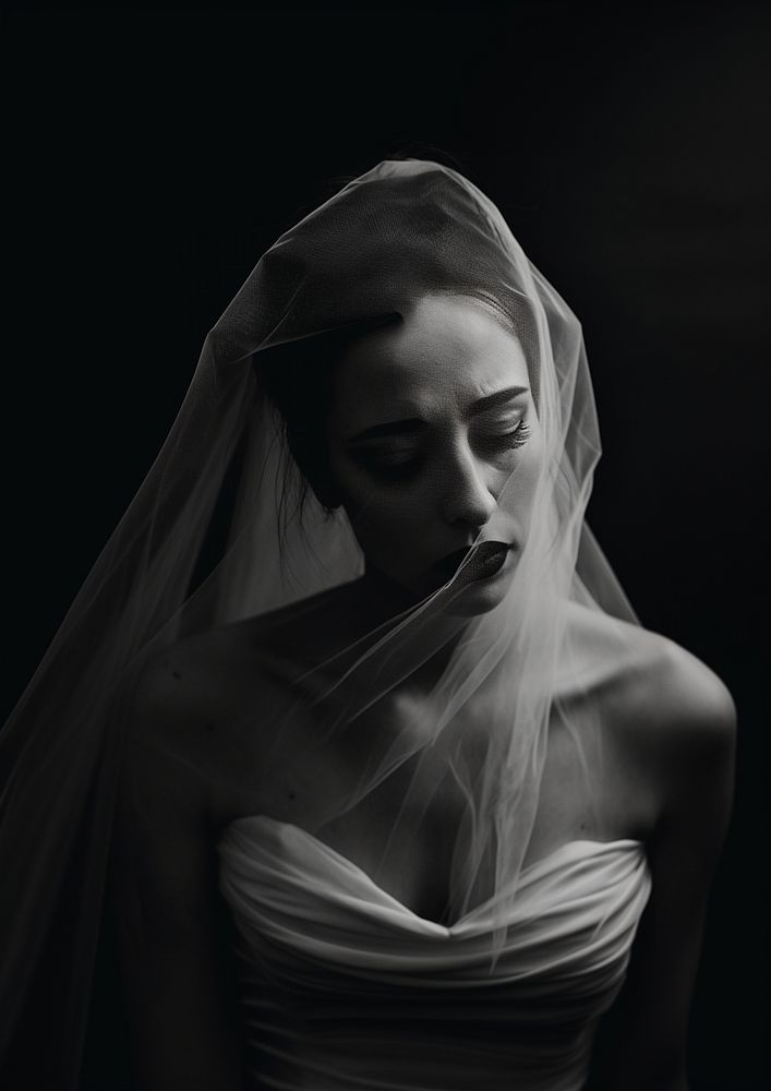 A woman crying wearing wedding dress photography portrait fashion. AI generated Image by rawpixel.