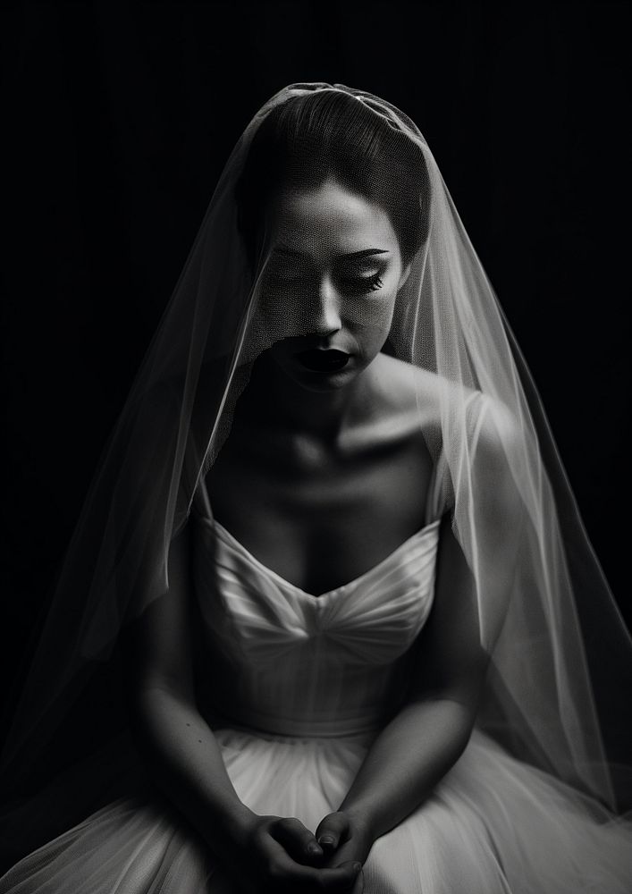 A woman crying wearing wedding dress photography portrait fashion. AI generated Image by rawpixel.