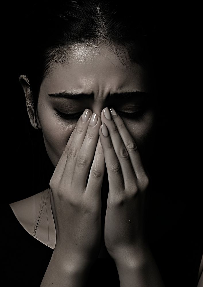 A woman crying photography portrait adult. AI generated Image by rawpixel.