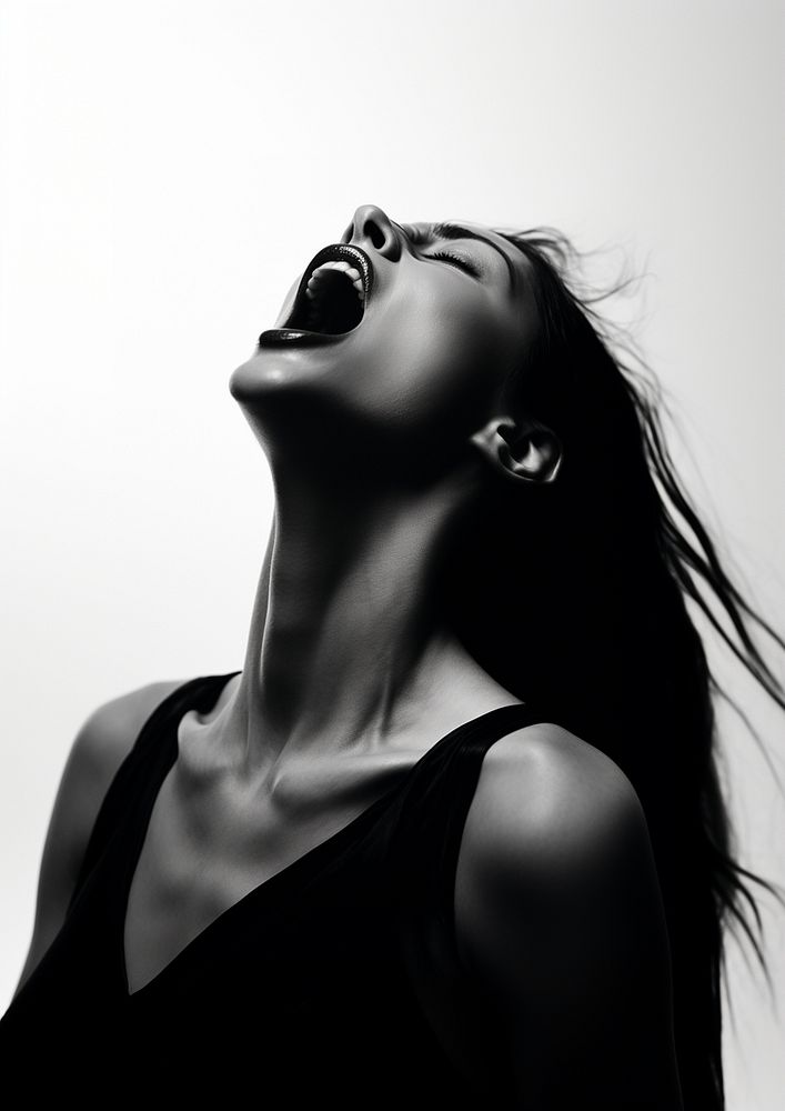 A woman screaming photography shouting portrait. 