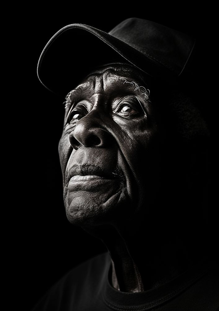 A black people portrait photography adult monochrome. AI generated Image by rawpixel.