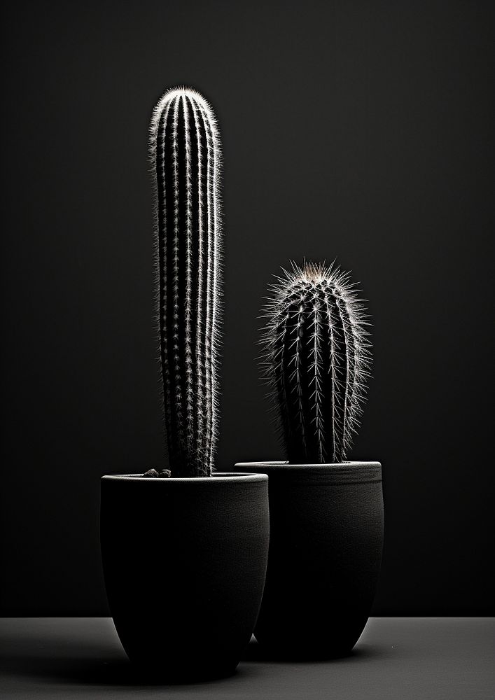 A cactusr plant black houseplant. AI generated Image by rawpixel.